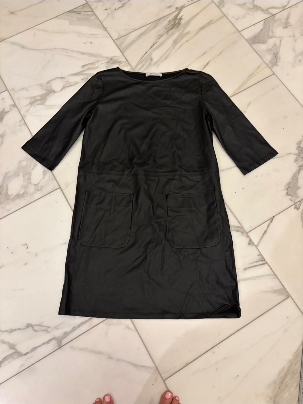 MaxMara Black Midi Dress with Front Pockets